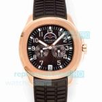 Swiss Copy Patek Philippe Aquanaut Luce Rose Gold Brown Dial Moon Phase Watch 
